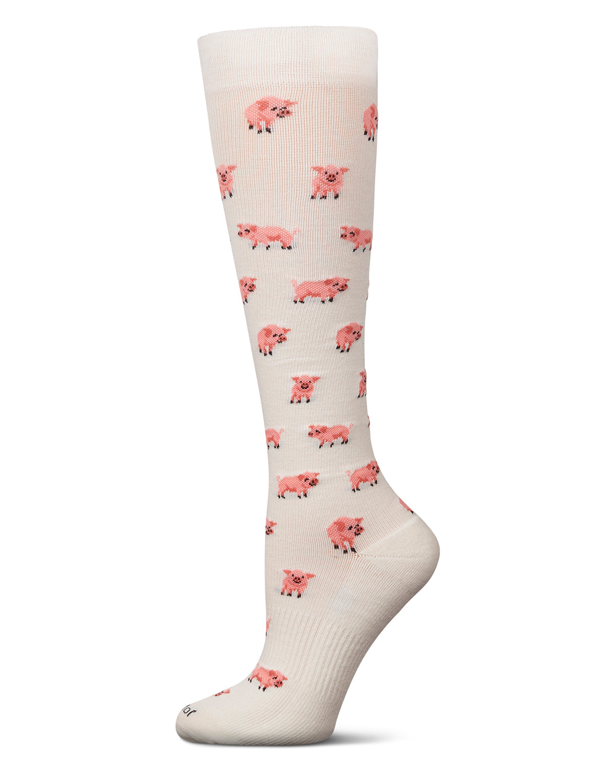 Pigs Cotton Blend 15-20 mmHg Graduated Compression Socks : Color: Ivory