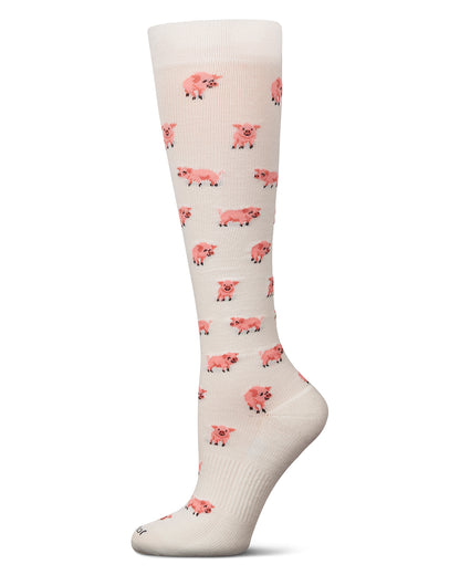 Pigs Cotton Blend 15-20 mmHg Graduated Compression Socks : Color: Ivory