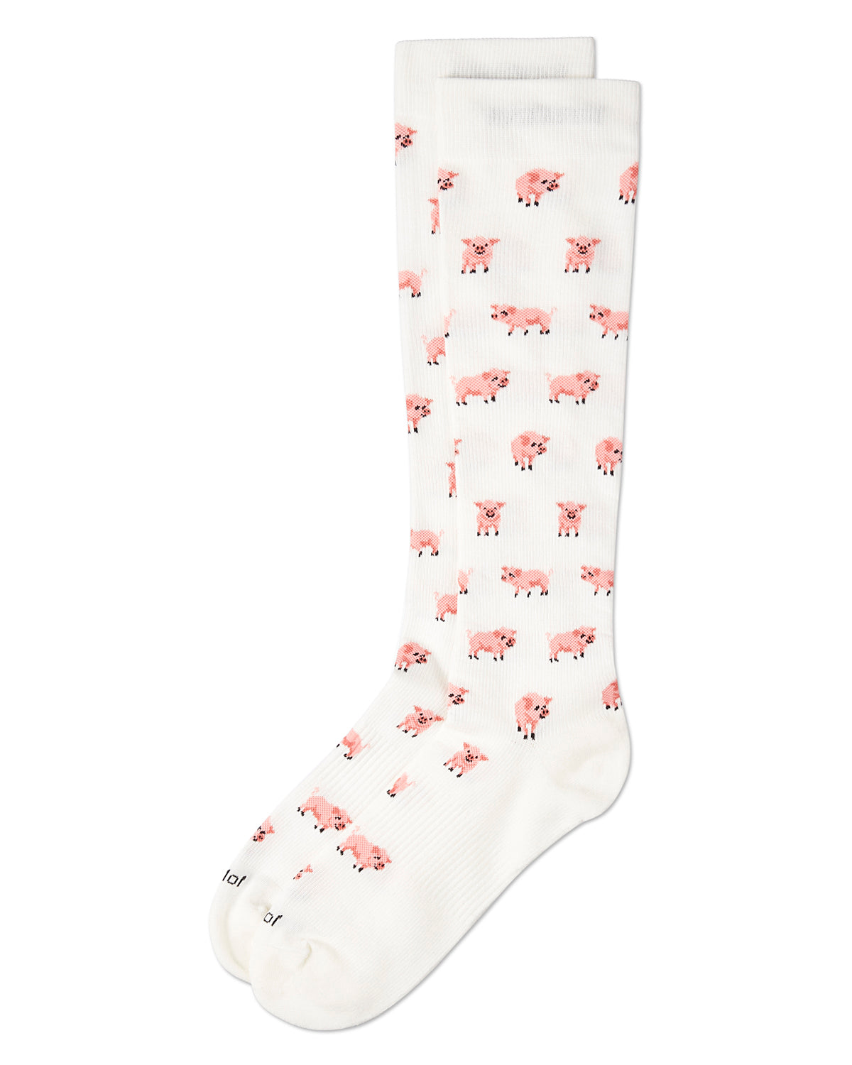 Pigs Cotton Blend 15-20 mmHg Graduated Compression Socks : Color: Ivory