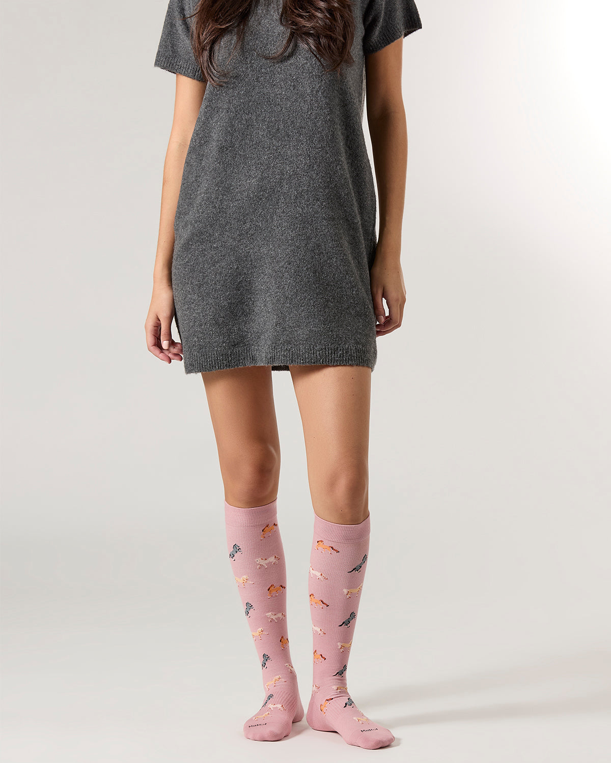 Horses Cotton Blend 15-20 mmHg Graduated Compression Socks : Color: Mauve