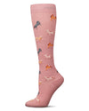 Horses Cotton Blend 15-20 mmHg Graduated Compression Socks : Color: Mauve