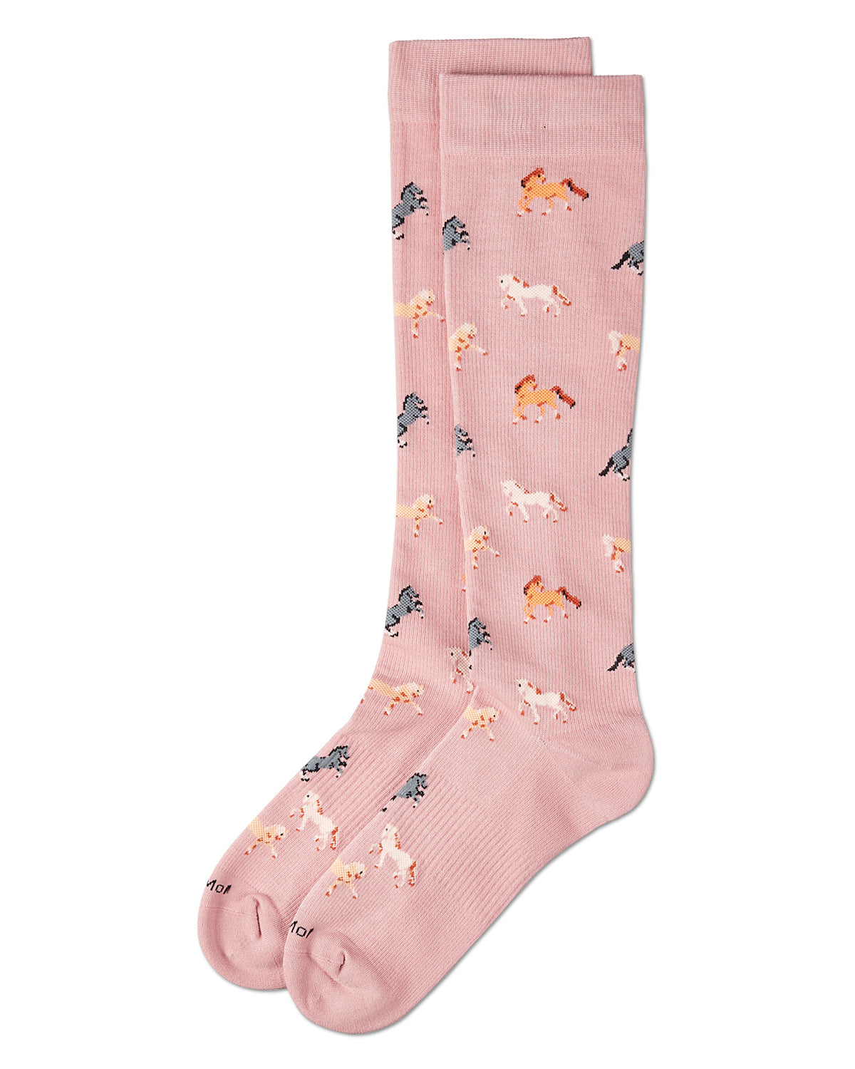 Horses Cotton Blend 15-20 mmHg Graduated Compression Socks : Color: Mauve