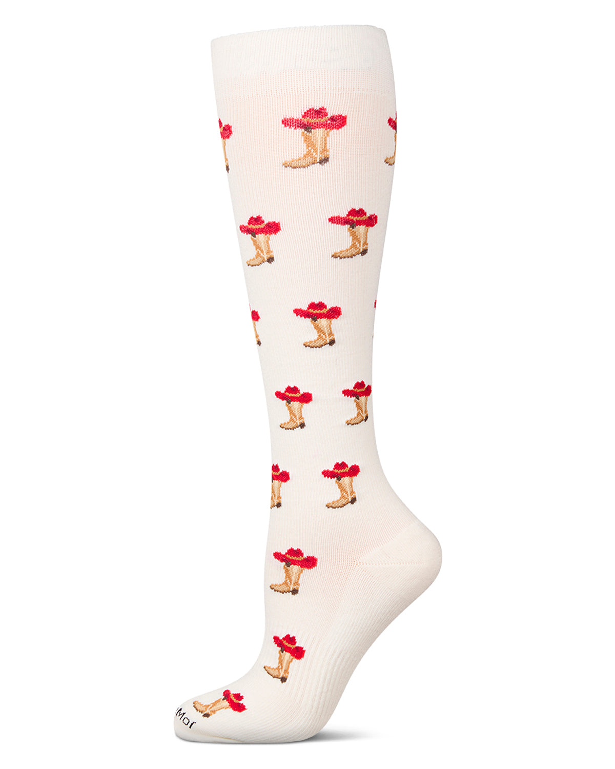 Unisex "Cowboy Boots" Cotton Blend Moderate Compression Knee Socks