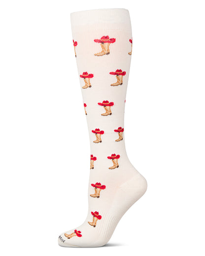 Unisex "Cowboy Boots" Cotton Blend Moderate Compression Knee Socks
