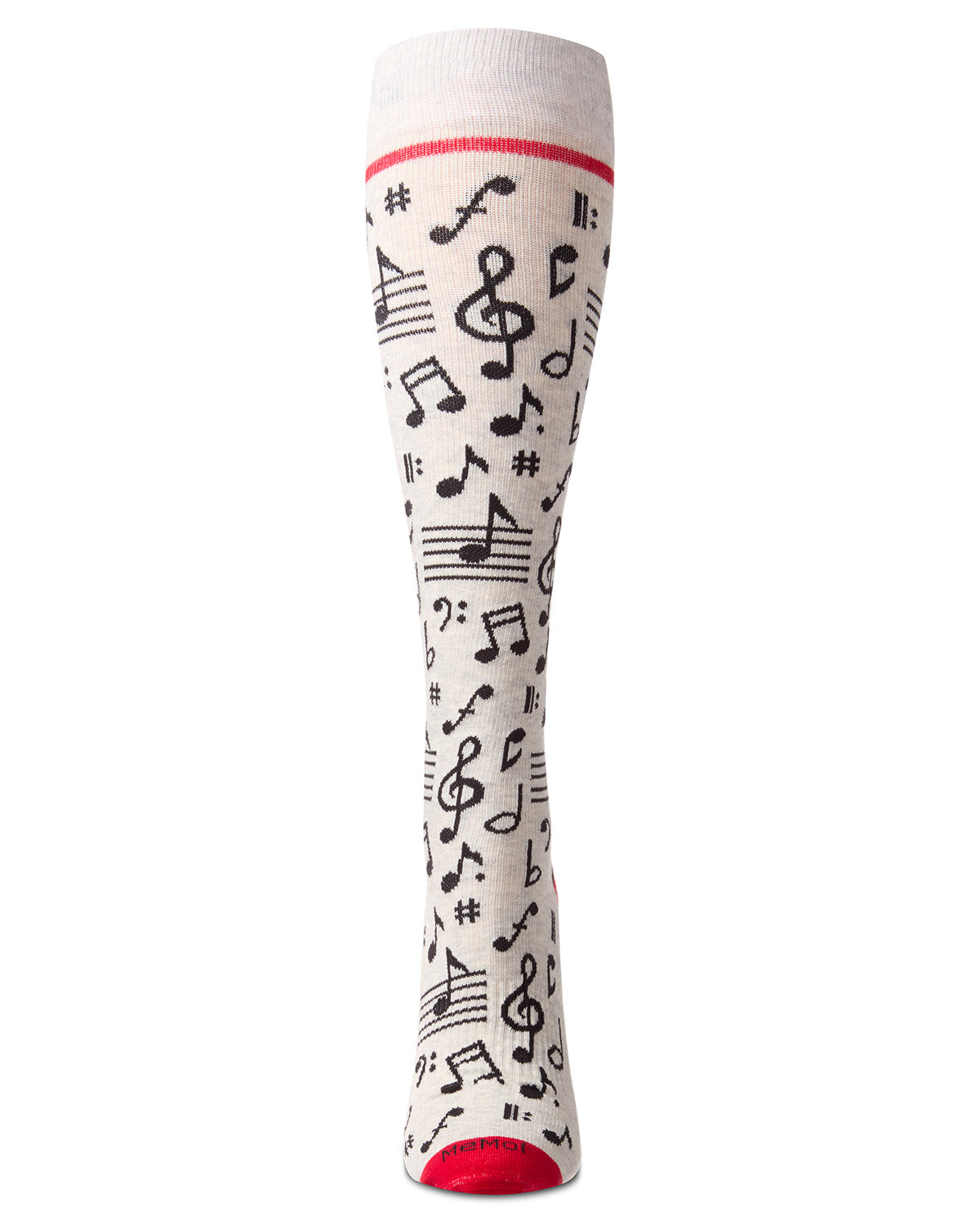 Unisex "Musical Notes" Cotton Blend Knee High Compression Socks : Color: Light Gray Heather