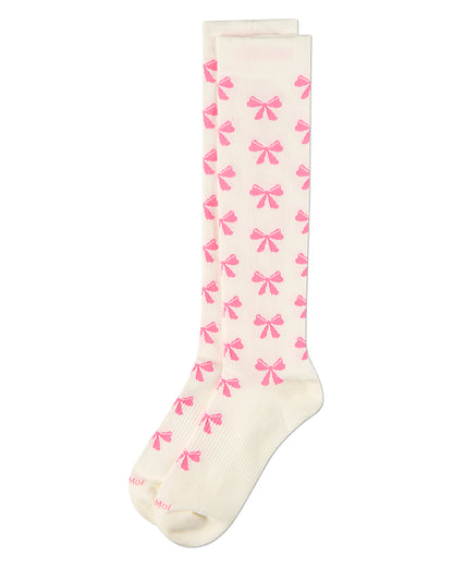 Women's "Bows" Cotton-Blend 18-20 mmHg Graduated Compression Sock