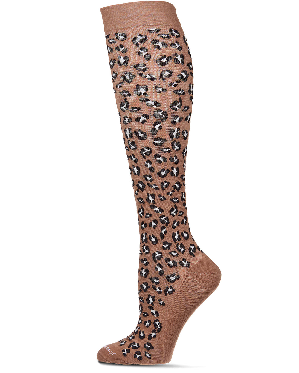 Women's Leopard-Spot Cotton-Blend 15-20 mmHg Moderate Compression Sock