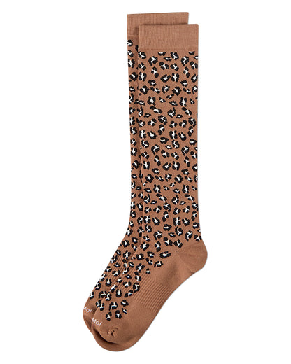 Women's Leopard-Spot Cotton-Blend 15-20 mmHg Moderate Compression Sock
