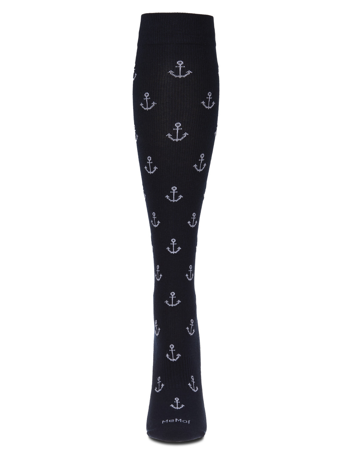 Unisex "Nautical Anchors" Cotton-Blend Graduated Compression Sock