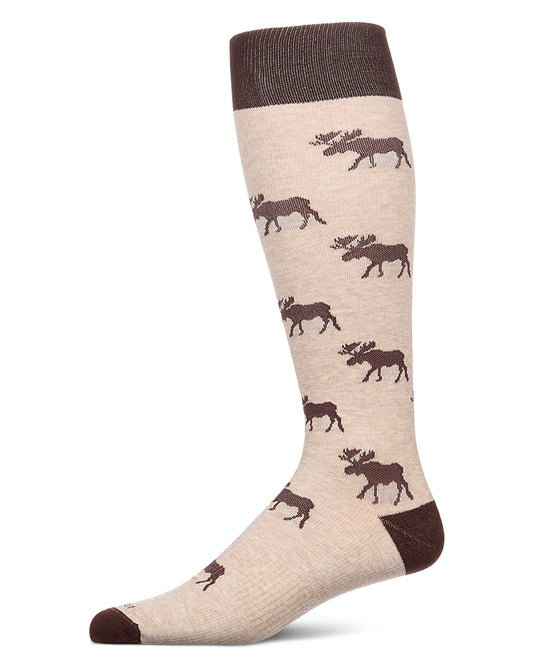 Unisex "Moose" Cotton-Blend Knee High Compression Sock (15-20 mmHg)