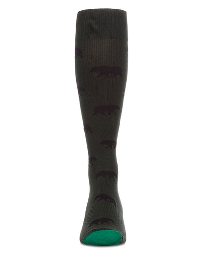 Unisex "Black Bear" Cotton-Blend Compression Knee Sock (15-20 mmHg)