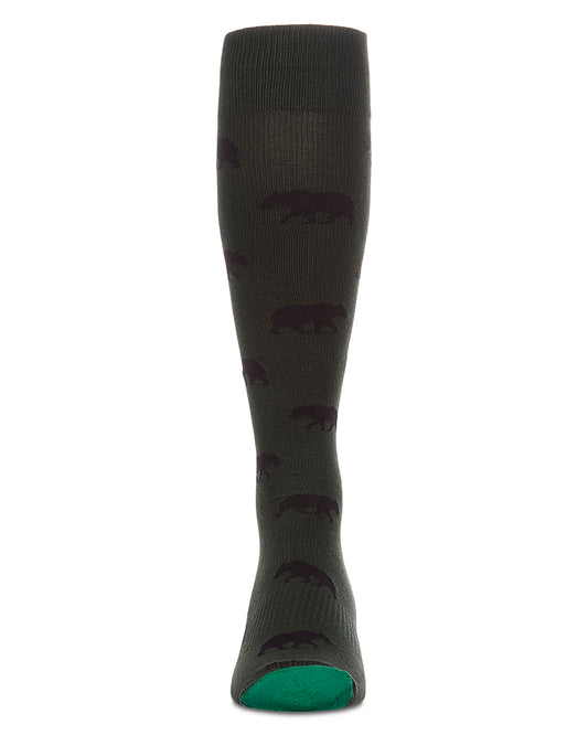 Unisex "Black Bear" Cotton-Blend Compression Knee Sock (15-20 mmHg)