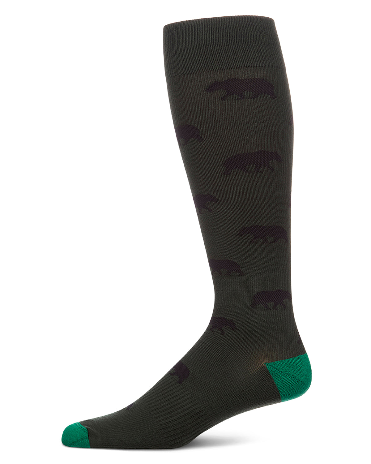Unisex "Black Bear" Cotton-Blend Compression Knee Sock (15-20 mmHg)