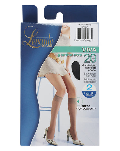 Women's 2 Pair Pack Levante Viva Satin Sheer Knee Highs : Color: Blumarine