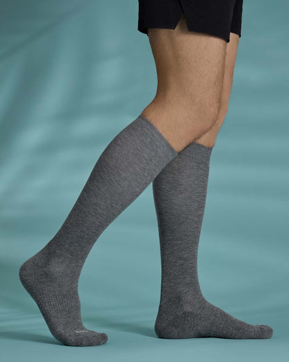 Unisex Classic Athletic Cushion Sole Knee High Cotton Blend 15-20mmHg Graduated Compression Socks