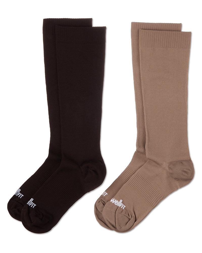 Women's 2 Pair Pack Solid Compression Socks
