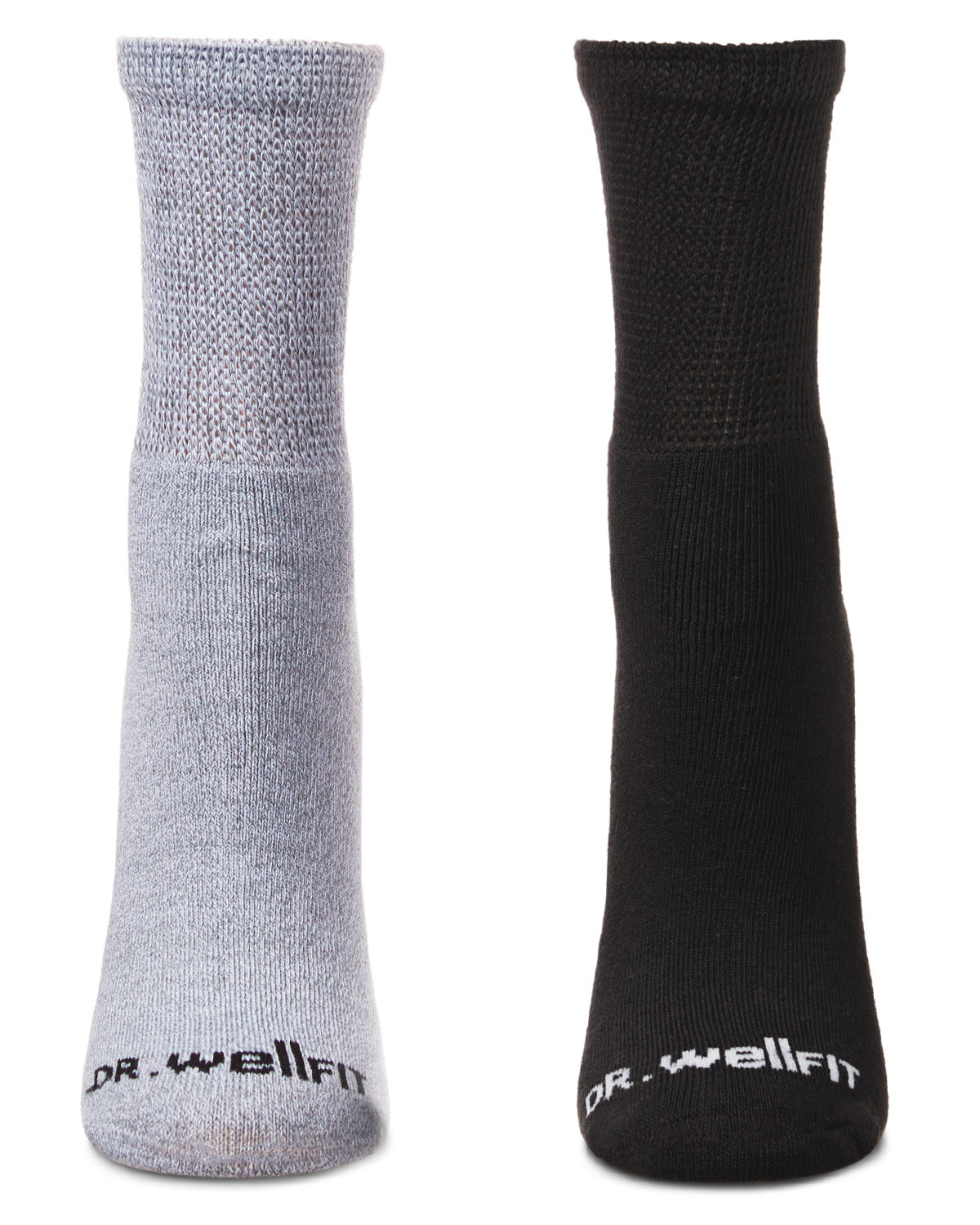 2 Pair Pack Diabetic Full Cushioned Quarter Socks : Color: Black-Black