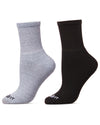 2 Pair Pack Diabetic Full Cushioned Quarter Socks : Color: Gray-Black