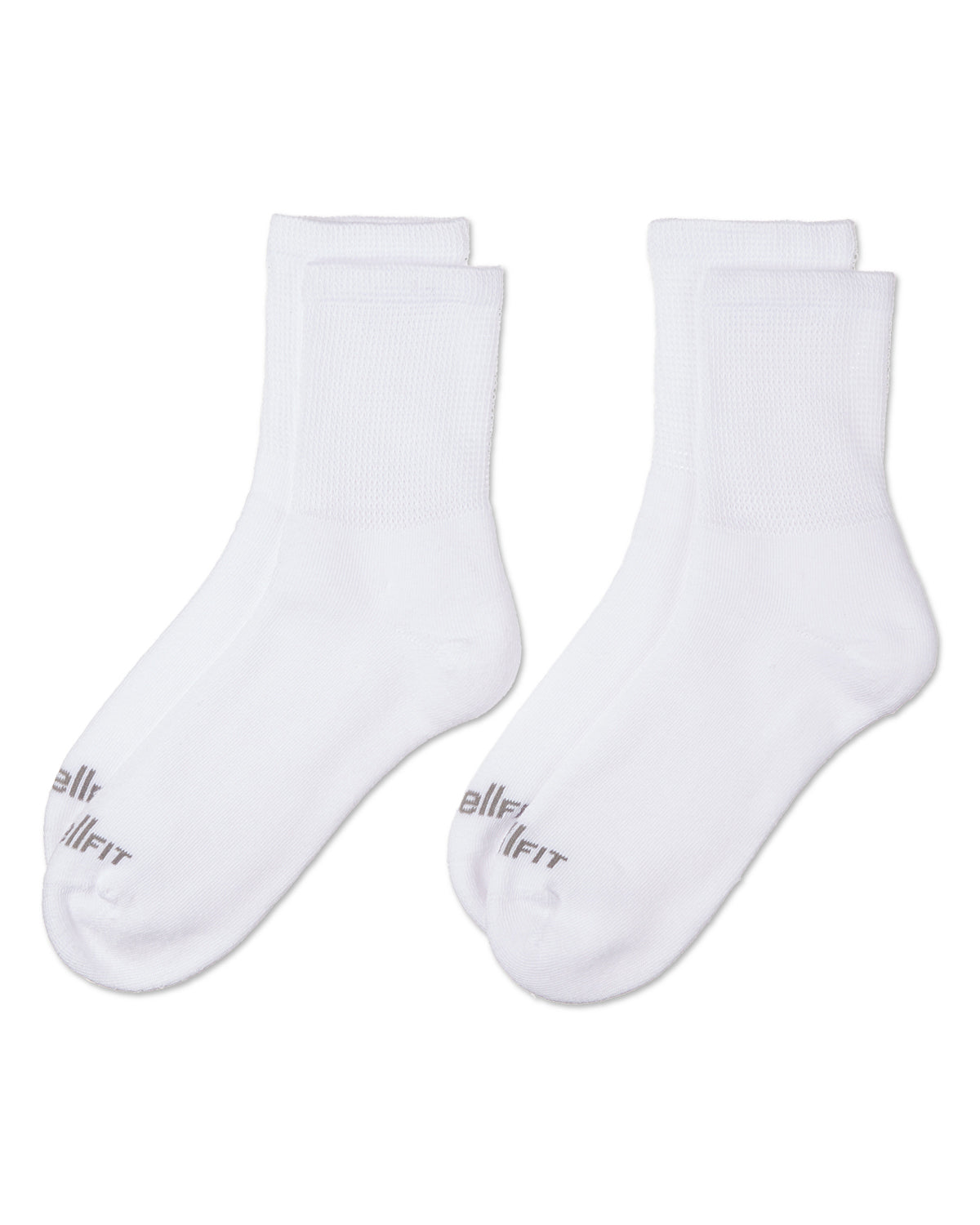2 Pair Pack Diabetic Full Cushioned Quarter Socks : Color: Black-Black