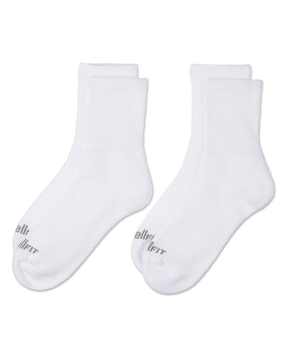 2 Pair Pack Diabetic Full Cushioned Quarter Socks : Color: Black-Black