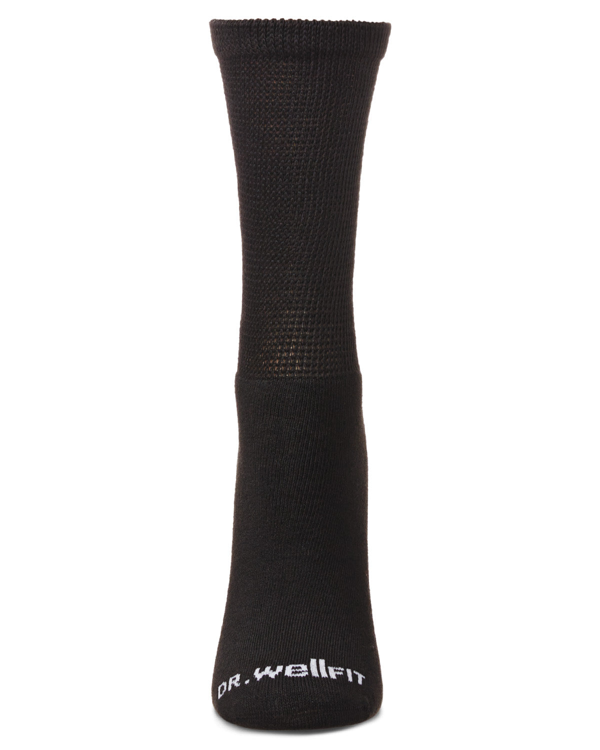 2 Pair Pack Diabetic Full Cushioned Crew Socks : Color: Black-Black