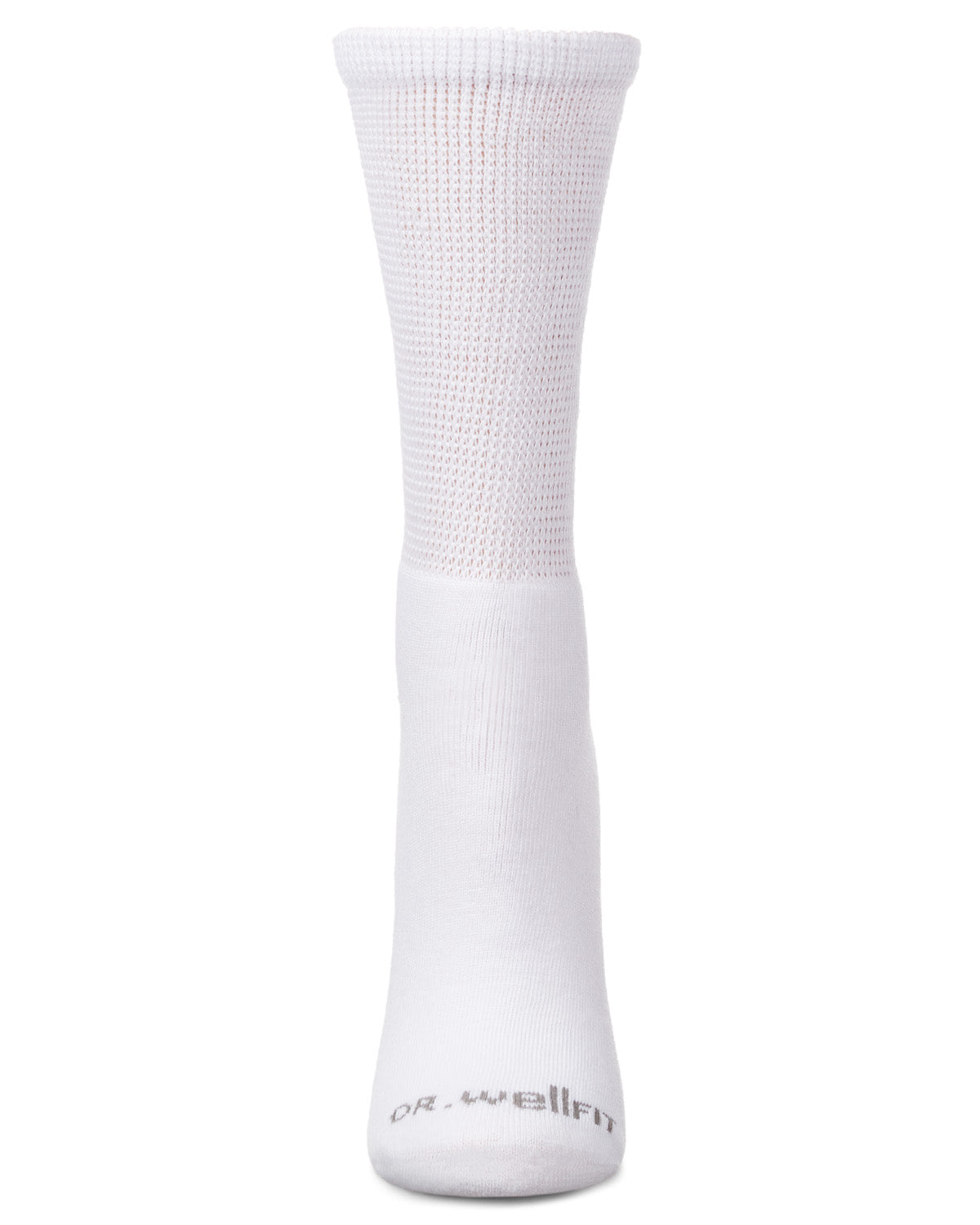 2 Pair Pack Diabetic Full Cushioned Crew Socks : Color: White-White