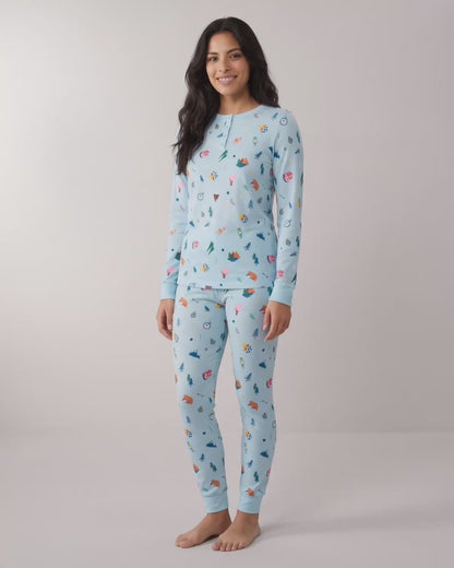 Women's Bear and Campfire Fun Two-Piece PJ Set in a Bag