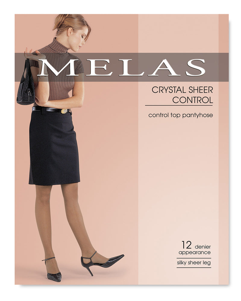 Melas 12 Denier Soft Sheen Crystal Sheer Control Top Pantyhose