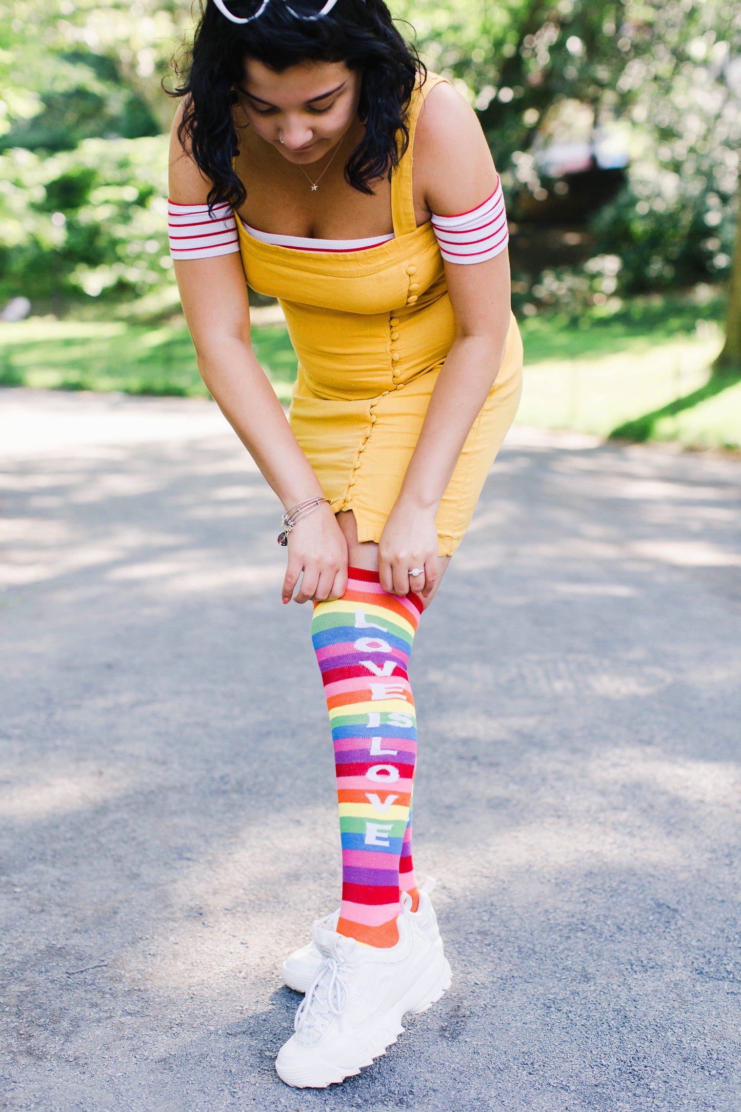 Love Is Love Over The Knee Rainbow Socks : Color: Multi