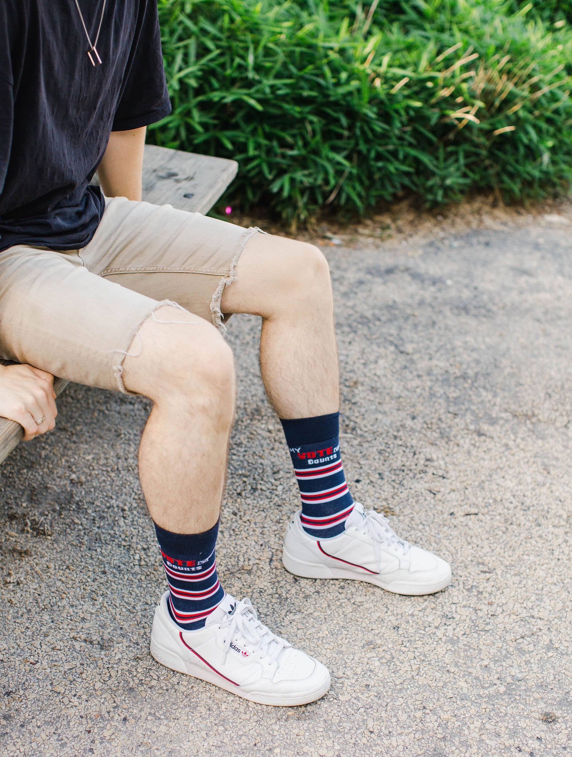 My Vote Counts Men's Crew Socks : Color: Navy