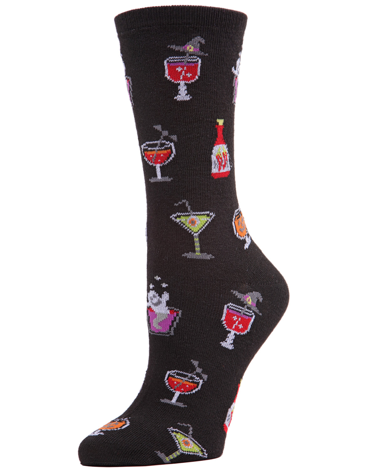 Halloween Potion Commotion Crew Socks : Color: Black