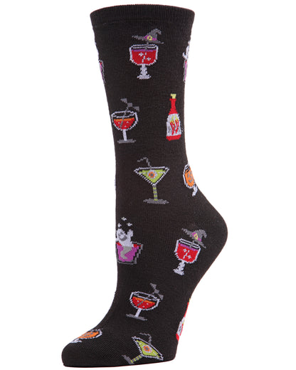 Halloween Potion Commotion Crew Socks : Color: Black