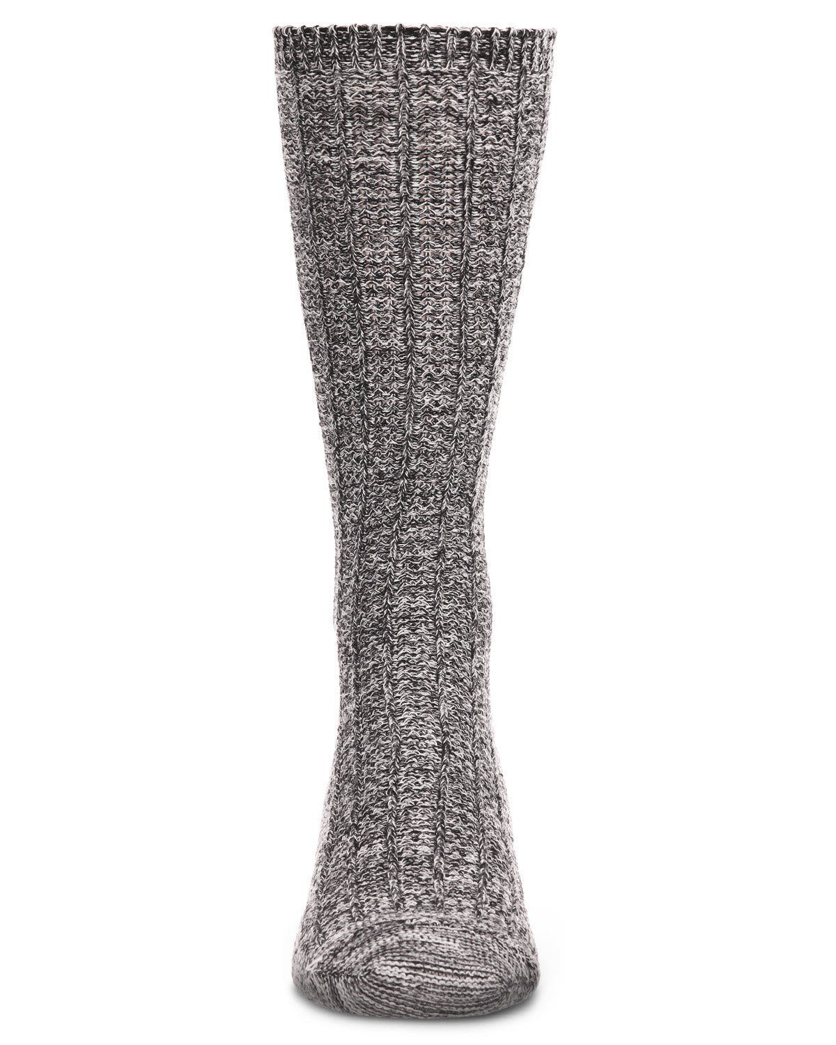 Men's Twisted Texture Soft Marled Everyday Boot Sock : Color: Black