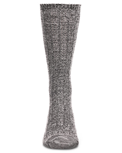 Men's Twisted Texture Soft Marled Everyday Boot Sock : Color: Black