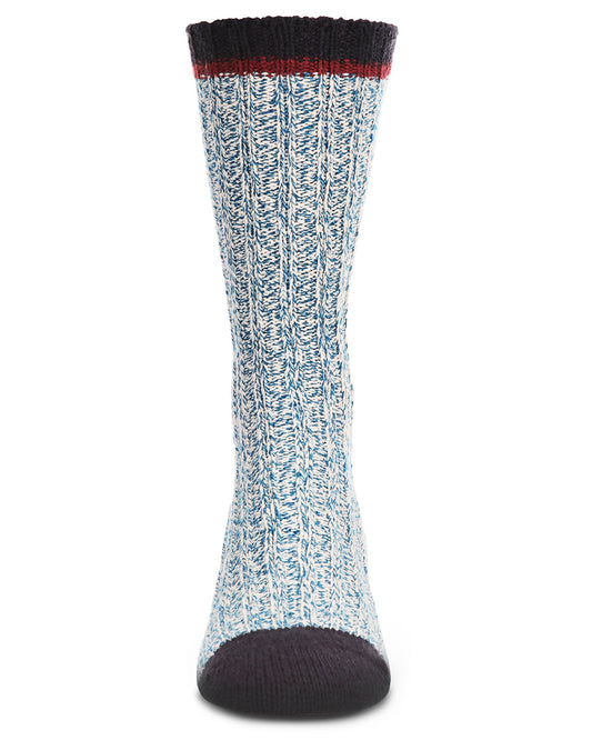 Men's Tipped Ribbed Textured Cotton Blend Boot Sock : Color: Legion Blue