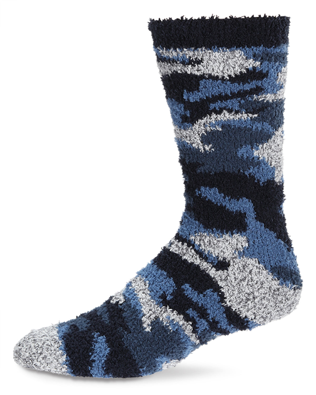 Men's Camo Fuzzy Warm Cozy Crew Socks : Color: Navy