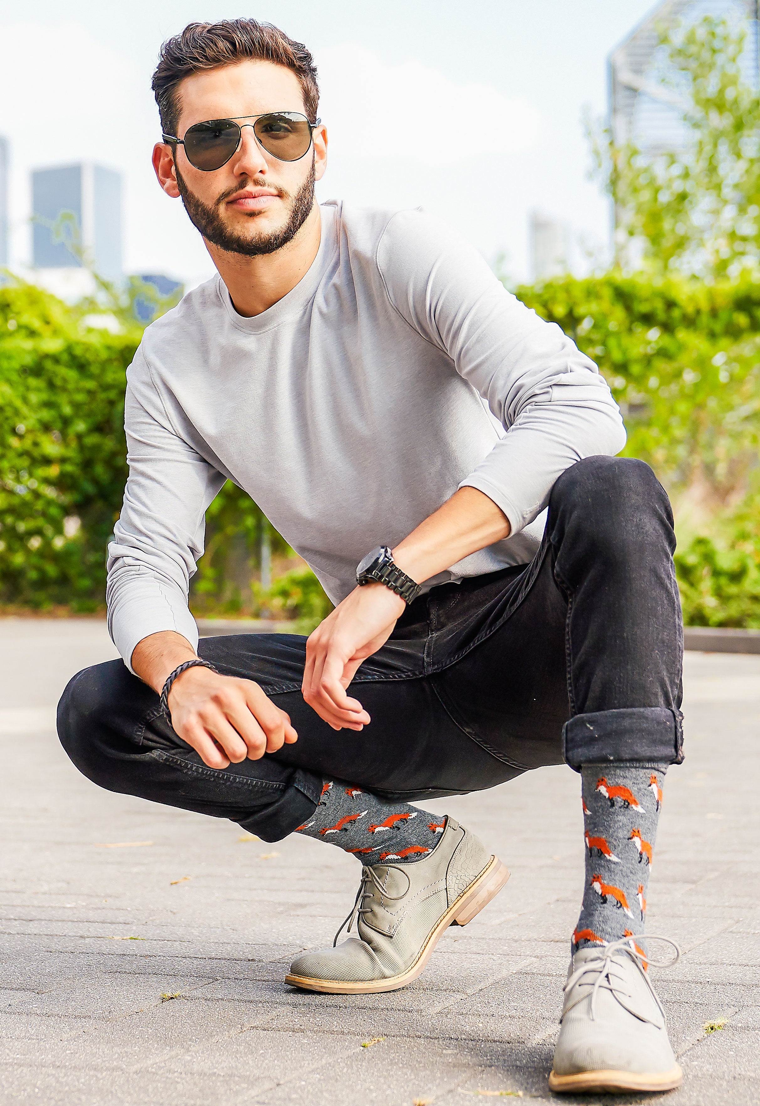 Men's Sly Fox Luxuriously Soft Cashmere Blend Crew Socks