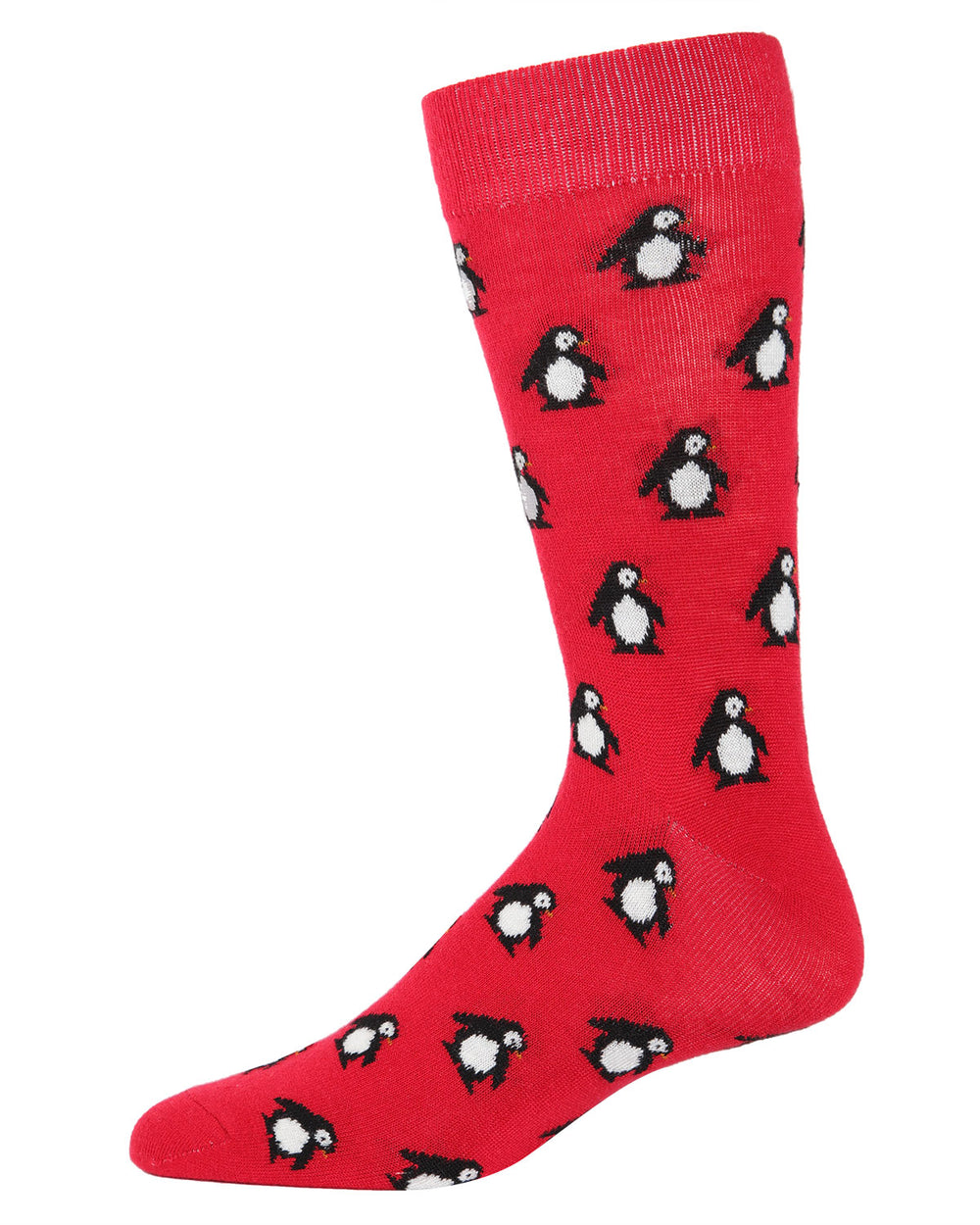 Men's Penguins Luxuriously Soft Cashmere Crew Socks : Color: Red