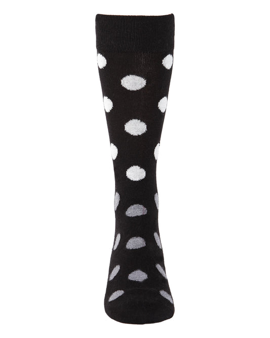 Men's Polka Dot Luxuriously Soft Cashmere Blend Crew Sock : Color: Black