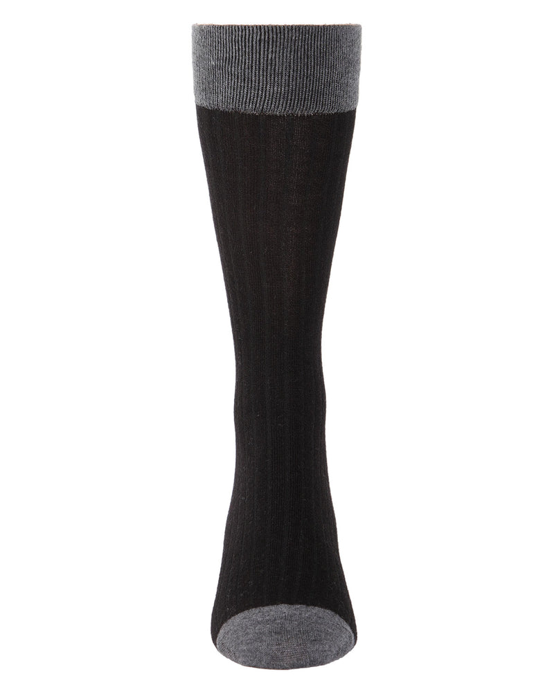 MeMoi Rib Knit Cashmere Men's Crew Socks