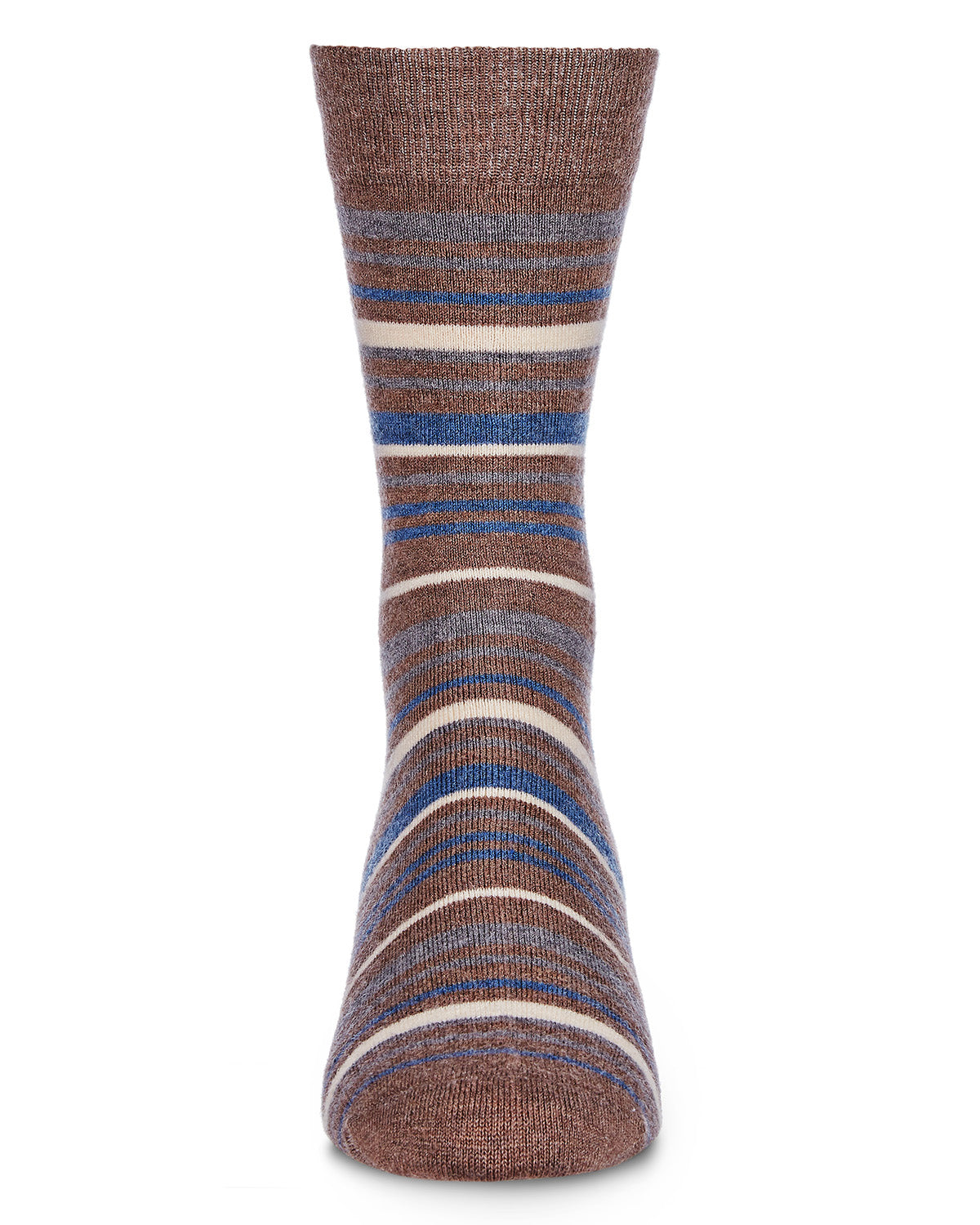 Men's Slick Stripes Luxuriously Soft Cashmere Blend Crew Socks : Color: Hemp Heather