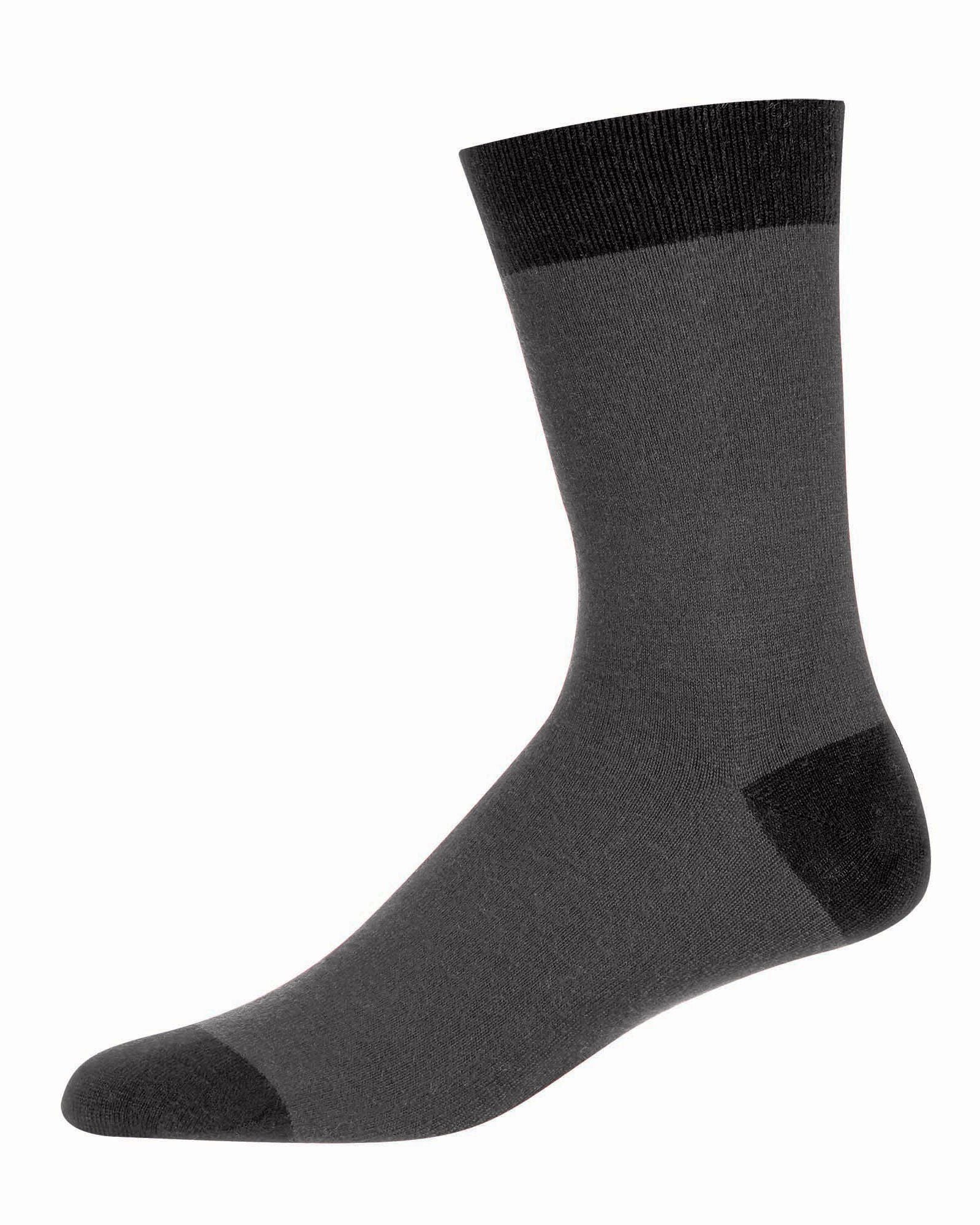 Men's Fancy Heels Luxuriously Soft Cashmere Blend Crew Socks : Color: Medium Denim Heather