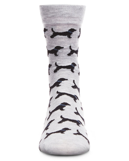 Men's Black Labrador Retriever Luxuriously Soft Cashmere Crew Socks : Color: Light Gray Heather