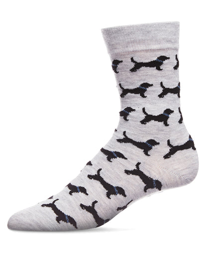 Men's Black Labrador Retriever Luxuriously Soft Cashmere Crew Socks : Color: Light Gray Heather