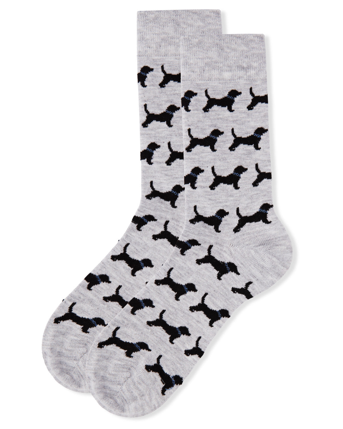 Men's Black Labrador Retriever Luxuriously Soft Cashmere Crew Socks : Color: Light Gray Heather