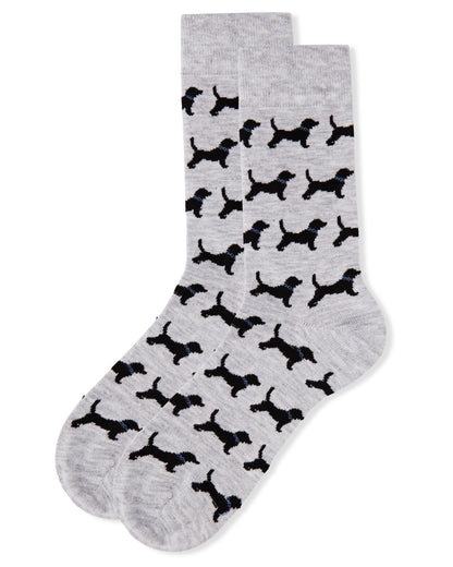 Men's Black Labrador Retriever Luxuriously Soft Cashmere Crew Socks : Color: Light Gray Heather