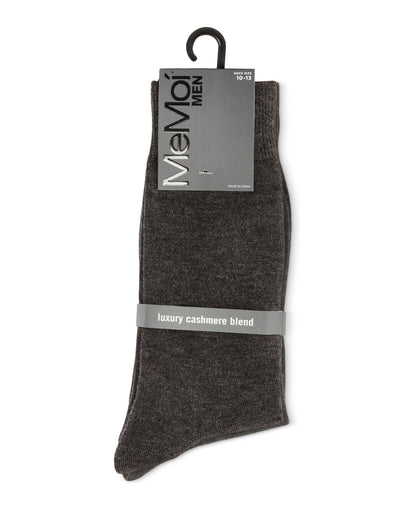 Men's Solid Luxuriously Soft Cashmere Crew Socks : Color: Dark Gray Heather