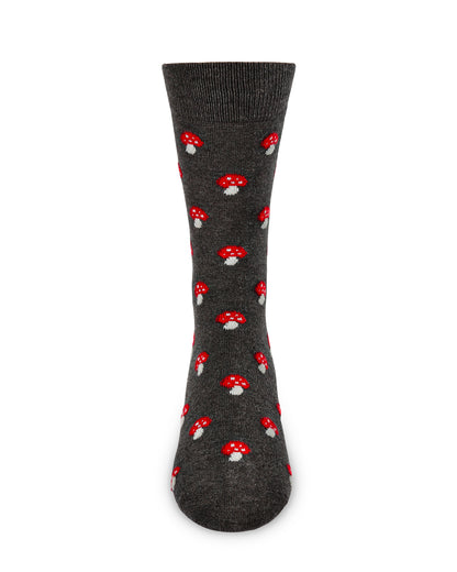 Men's Mushroom Luxuriously Soft Cashmere Crew Socks : Color: Dark Gray Heather