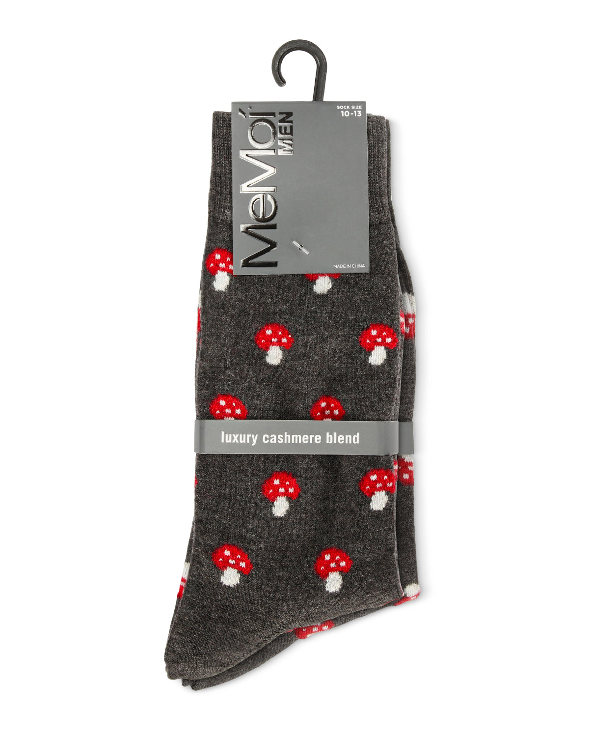 Men's Mushroom Luxuriously Soft Cashmere Crew Socks : Color: Dark Gray Heather