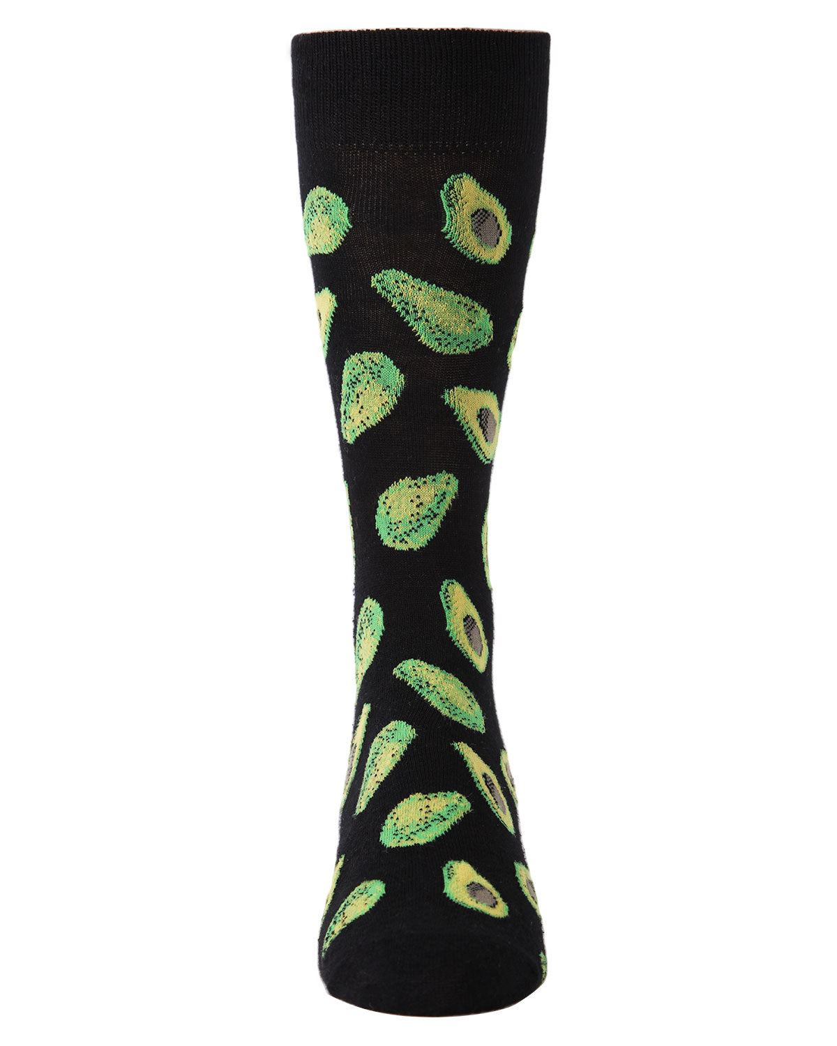 Men's Avocado Bamboo Blend Funny Novelty Crew Sock : Color: Black